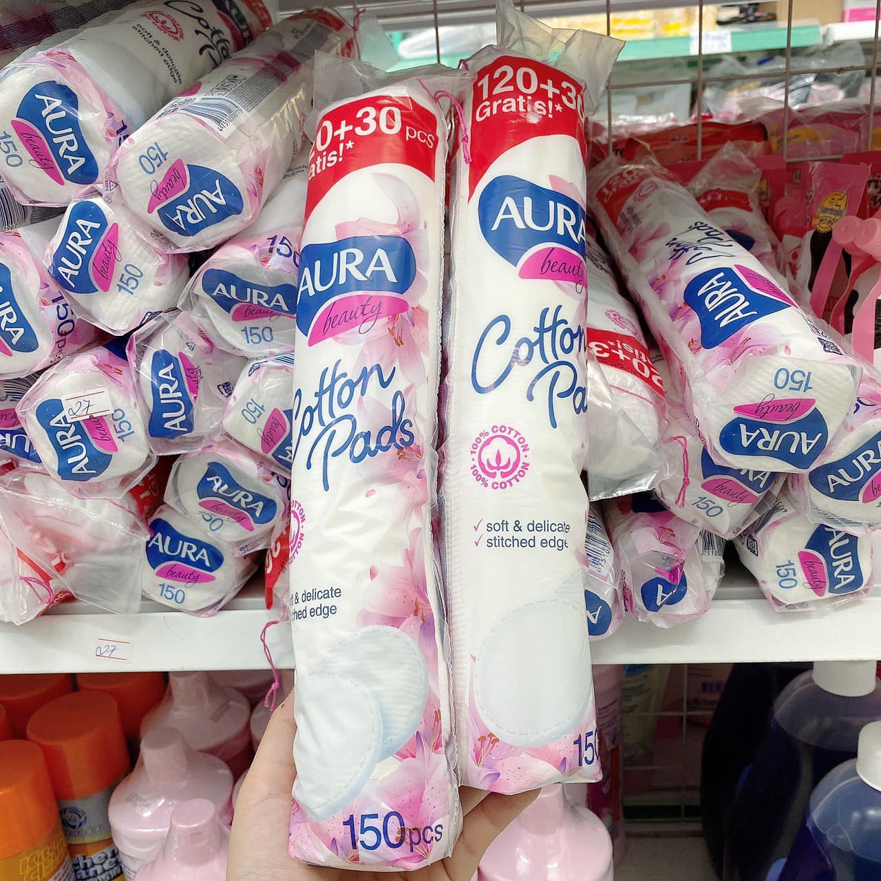 Bông Cotton AURA 150 MIẾNG