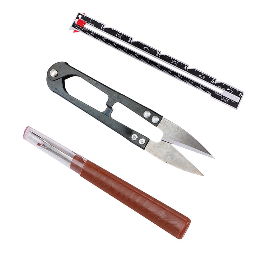 Essential Sewing Tools Sewing Knitting Gauge & Seam Ripper & Sewing Snip
