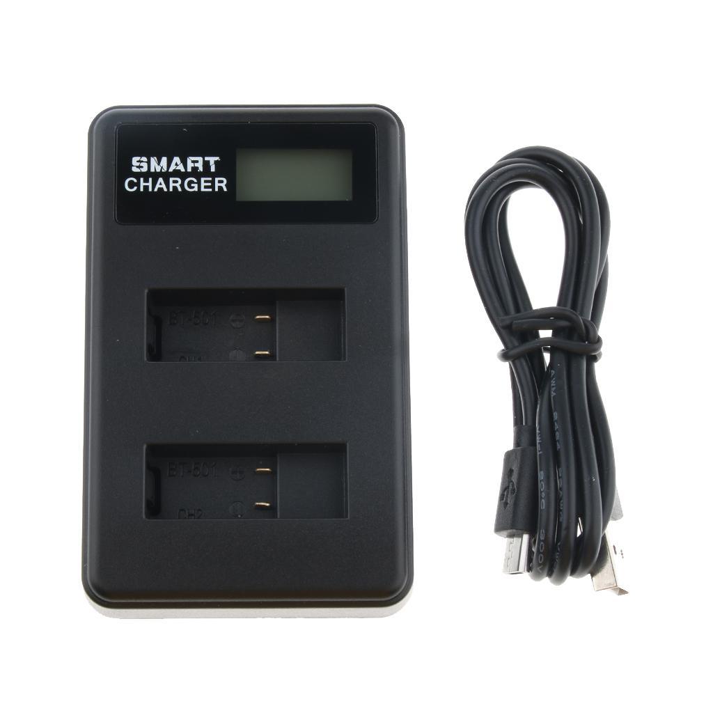 Dual Slots 2-Channel Battery Charger with Charging Cord for GoPro Hero 5 6 AHDBT-501