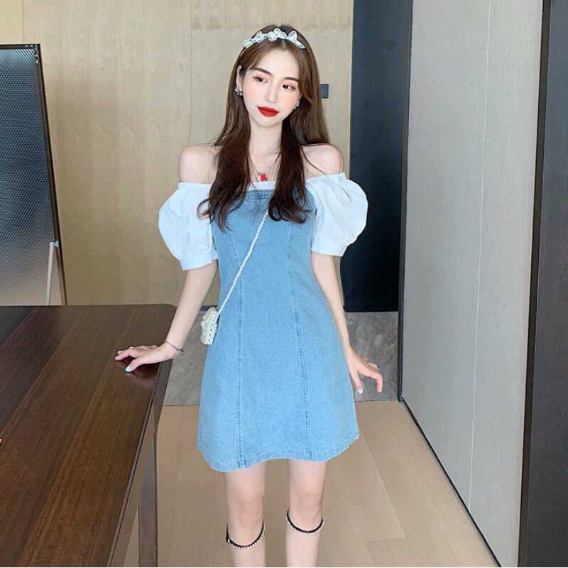 Đầm Denim Jeans nữ tình phong cách Hàn Quốc