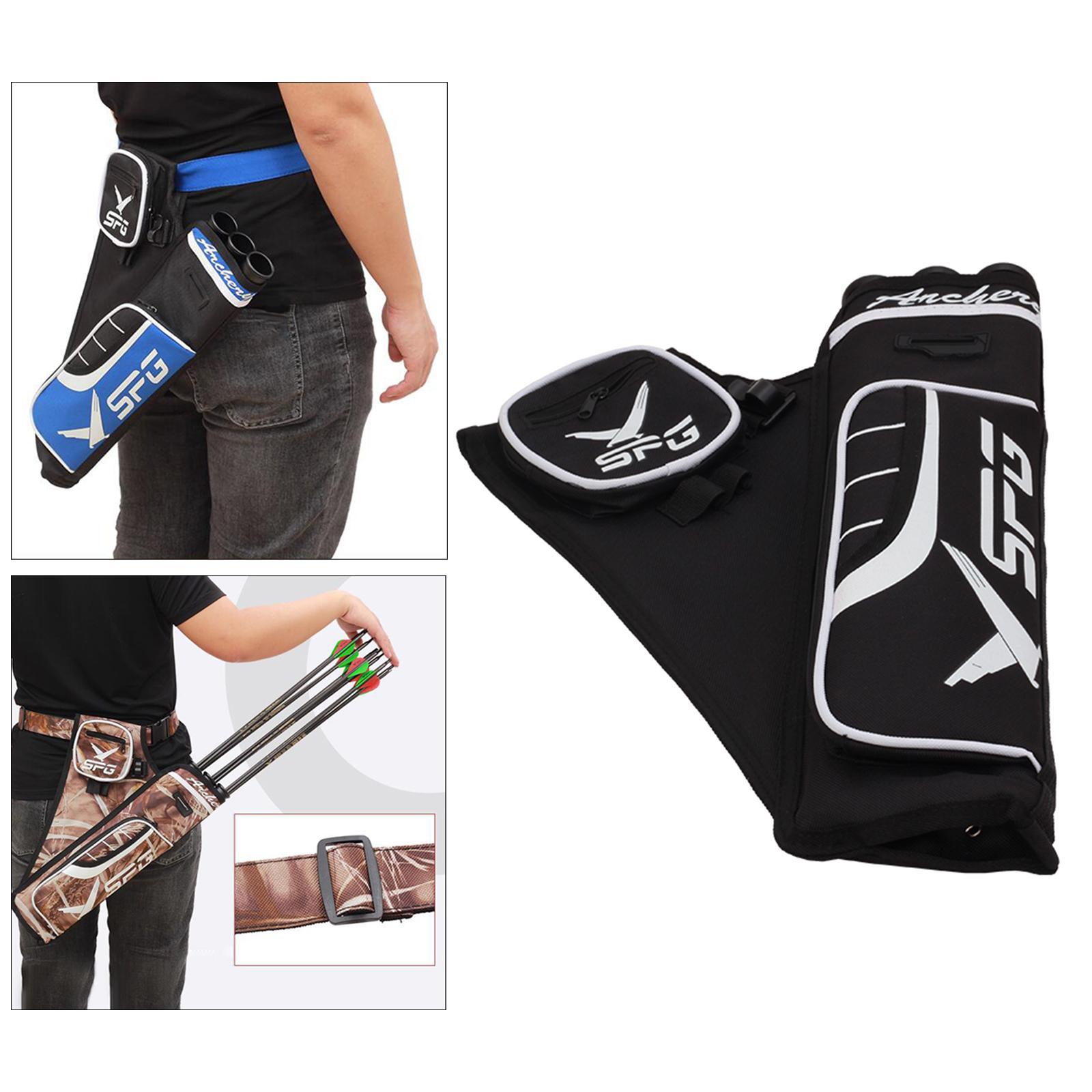 Quiver 3 Tubes Waist Hip Bag Belt Pouch Holder for Hunting Black