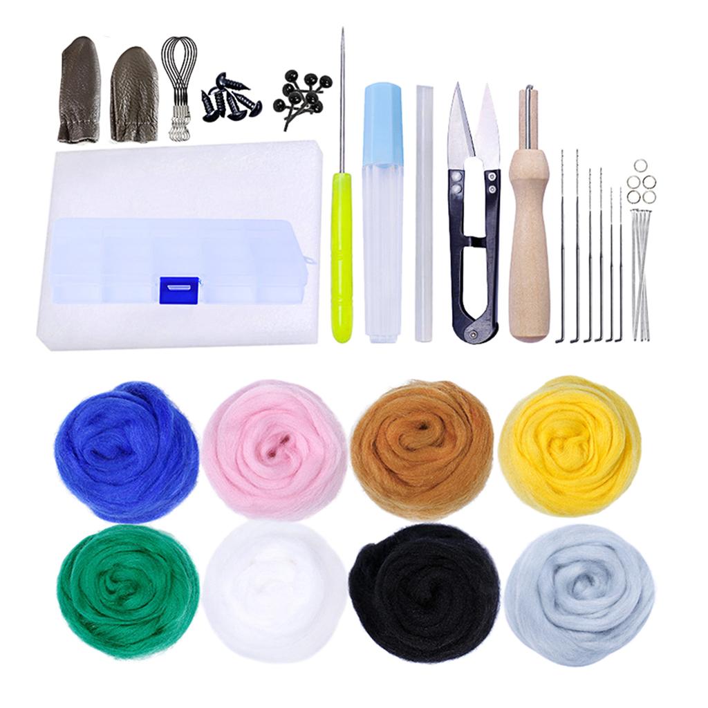 Needle Felting Starter Kit Set, Multi Colors Needle Felting Wool Set Felt Tools