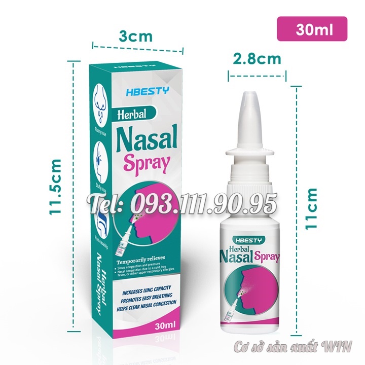 Dứt điểm viêm xoang, viêm mũi dị ứng, viêm mũi mãn tính, thông hốc xoang với chai xịt mũi Nasal Spray xuất xứ Nhật Bản loại 30 ml – Mã số 1215