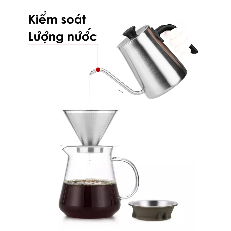 Bình rót cafe vòi dài Samaglas F122A 600mL