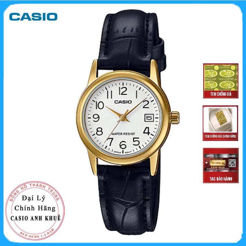 Đồng hồ nữ dây da Casio LTP-V002GL-7B2UDF