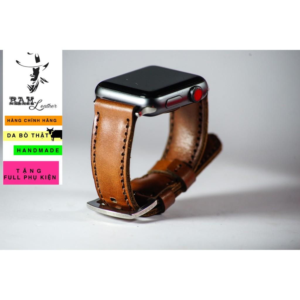 Hình ảnh Dây đồng hồ RAM Leather cho apple watch da bò handmade - RAM classic 1980 (tặng khóa, chốt, cây thay dây)