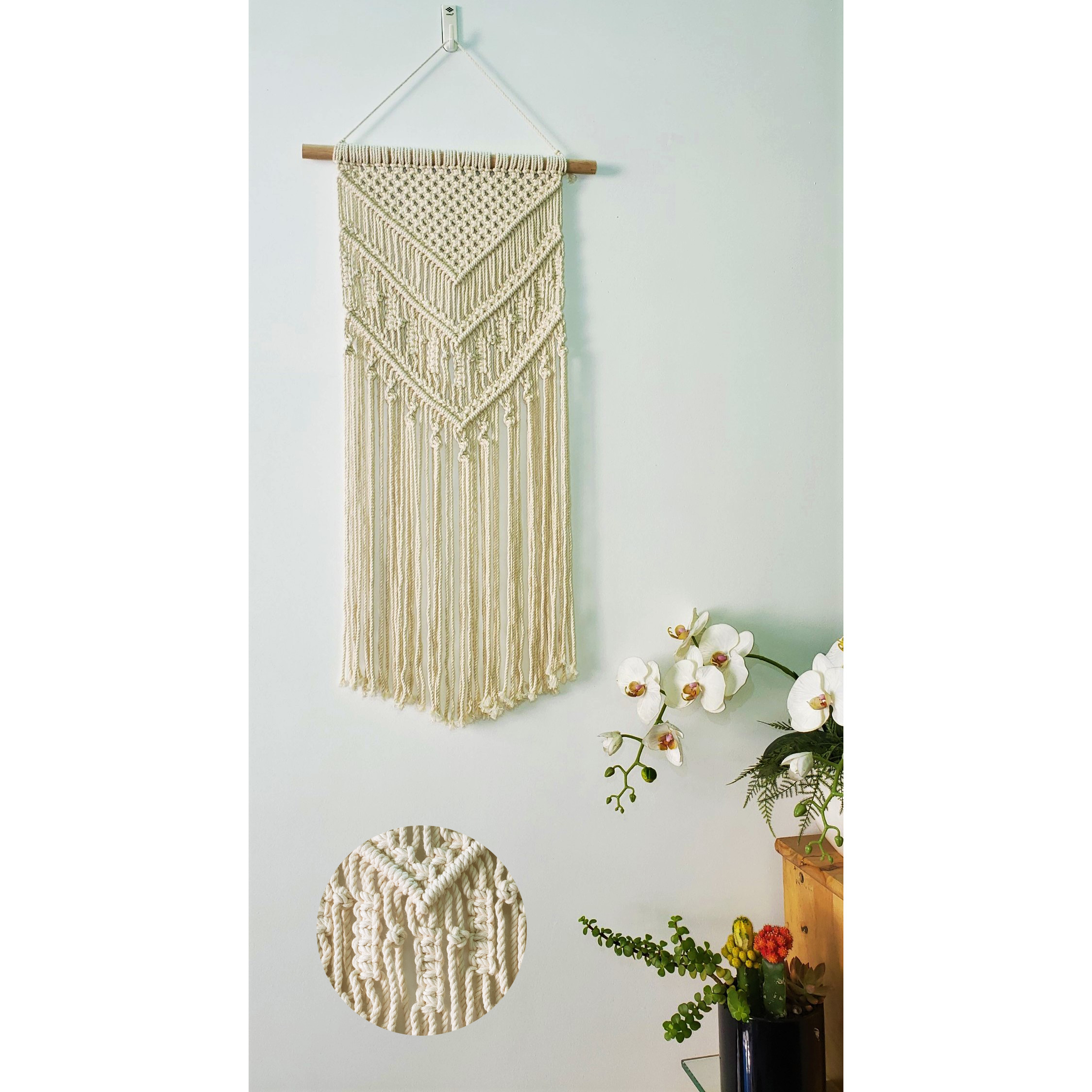 Rèm trang trí treo tường sang trọng  cổ điển từ Macrame 33L x 17W