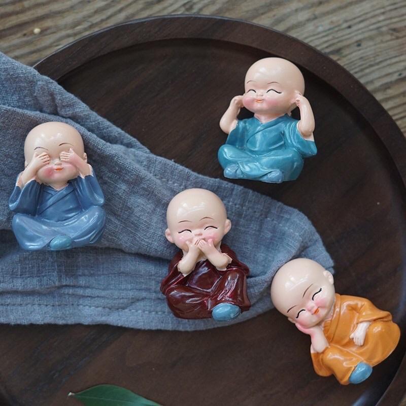 Bộ Tượng Tứ Không ️️ Bộ Tượng 4 Chú Tiểu Tứ Đại Giai Không Mini Trang Trí