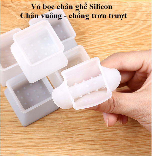 Miếng bọc chân ghế - Lót chân bàn bằng silicone dẻo, chống trượt, chống xước sàn phù hợp với mọi loại bàn ghế