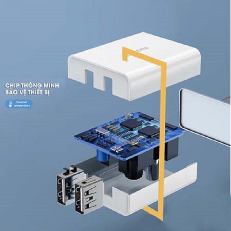 Củ sạc Baseus 2 cổng USB suất 10,5W sạc nhanh 2.1A cho iPhone iPad Máy tính bảng điện thoại thông minh - Hàng chính hãng