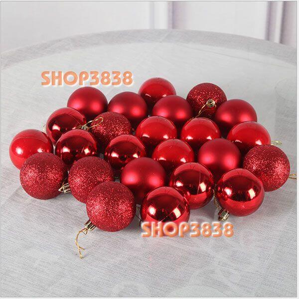 Hộp 20 Quả Châu Trang Trí 3 Kiểu Trang Trí Noel Đẹp Mắt