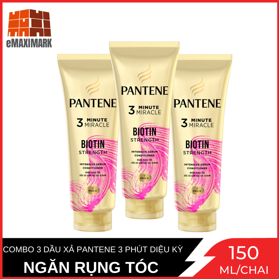 Combo 3 Dầu Xả Pantene 3 Phút Diệu Kỳ Ngăn Rụng Tóc 150ml