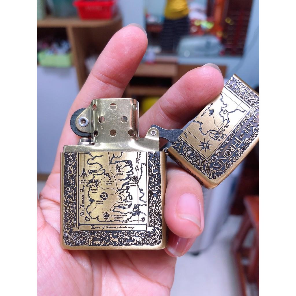 BẬT LỬA ZIPPO KHẮC ĂN MÒN  5 mặt Game of Thrones, RUỘT VÀNG