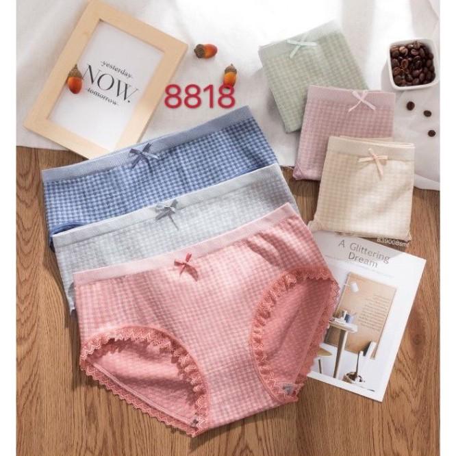 Set 5 chiếc Quần lót nữ xuất Nhật, quần chip nữ Cotton tăm co giãn 4 chiều
