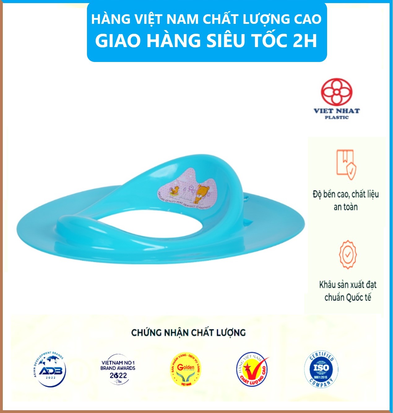 Miếng Lót Thu Nhỏ Bồn Cầu Cho Bé Tập Đi Vệ Sinh/ Bệ Ngồi Toilet , Bệ Bồn Cầu Đảm Bảo An Toàn Cho Bé Việt Nhật- Hàng Việt Nam