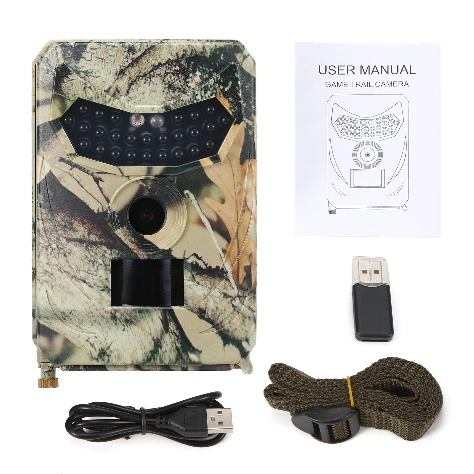 16Mp 1080P Máy Ảnh Đường Mòn Săn Bắn Máy Ảnh Máy Ảnh Hướng Đạo Động Vật Hoang Dã Ngoài Trời Với Cảm Biến Pir Hồng Ngoạimàu Đỏ Tầm Nhìn Ban Đêm