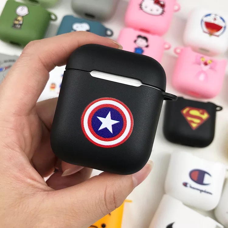 Bao Silicon/ Ốp Silicon dành Cho Airpods 1và 2, Bao silicon dẻo chất mịn, Bao dành cho Airpods 1/2, Chống Shock, Chống Bụi, nắp rời, màu sắc trung thực ,sắc nét.