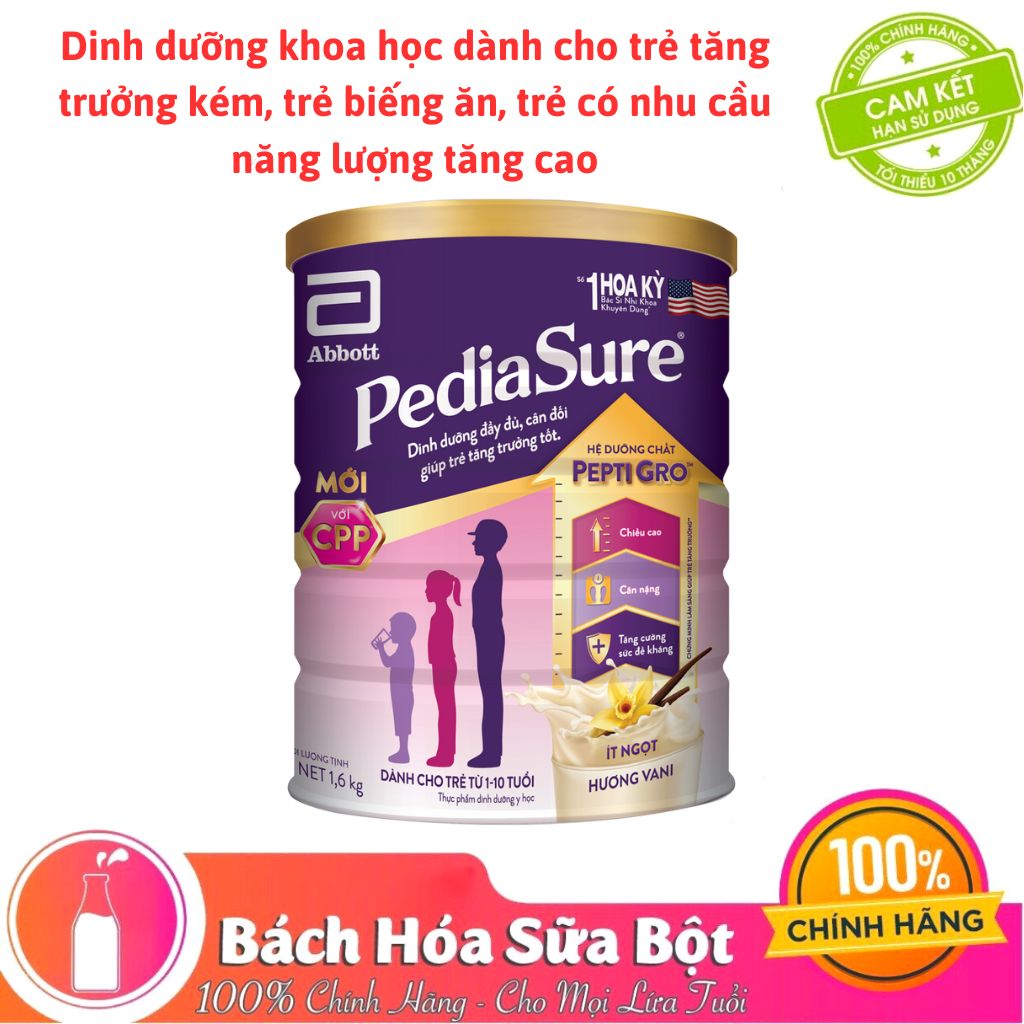 Sữa bột Abbott Pediasure 1.6kg cho trẻ từ 1-10 tuổi