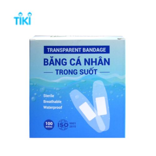 BĂNG KEO CÁ NHÂN Y TẾ TRONG SUỐT HỘP 100 MIẾNG