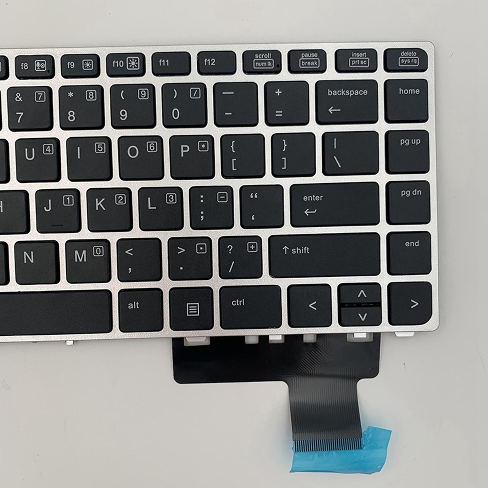Laptop Replacement Keyboard, with Silver Frame US English for HP Elitebook Folio 9470M 9470 9480 9480M