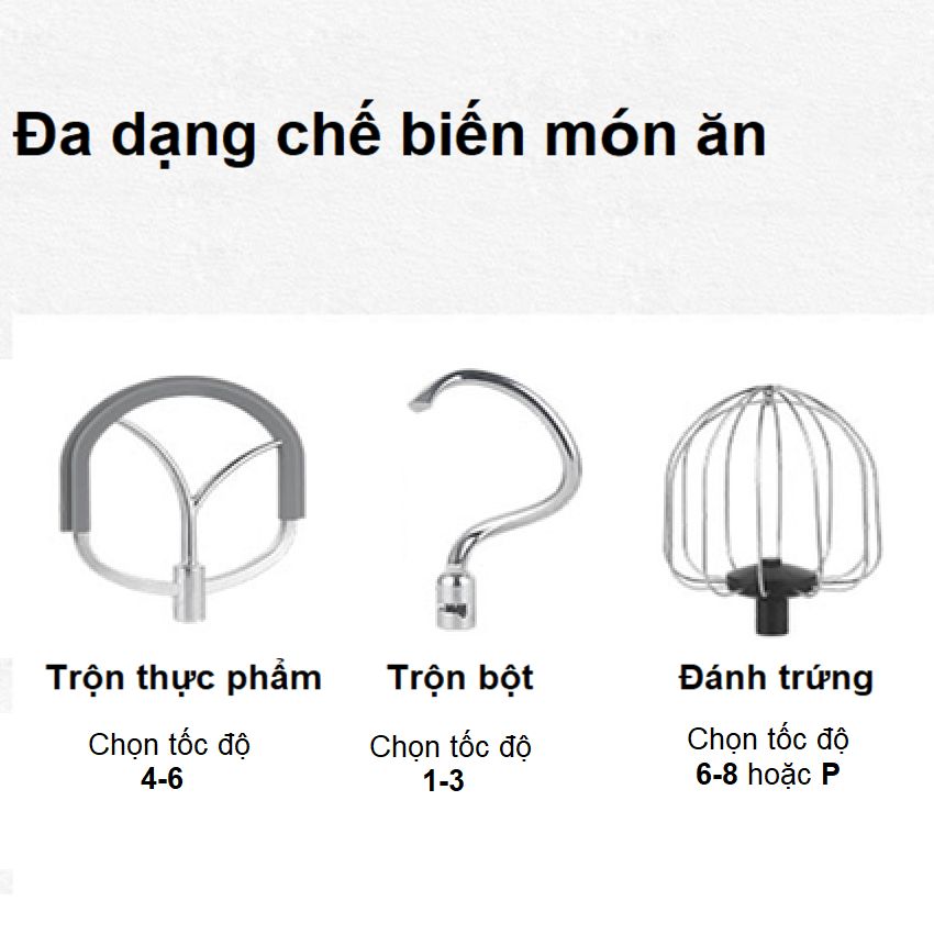 Máy trộn bột, đánh trứng 10 lít cao cấp DSP KM3059 - Công suất 2000W - 8 mức độ vận hành - HÀNG NHẬP KHẨU