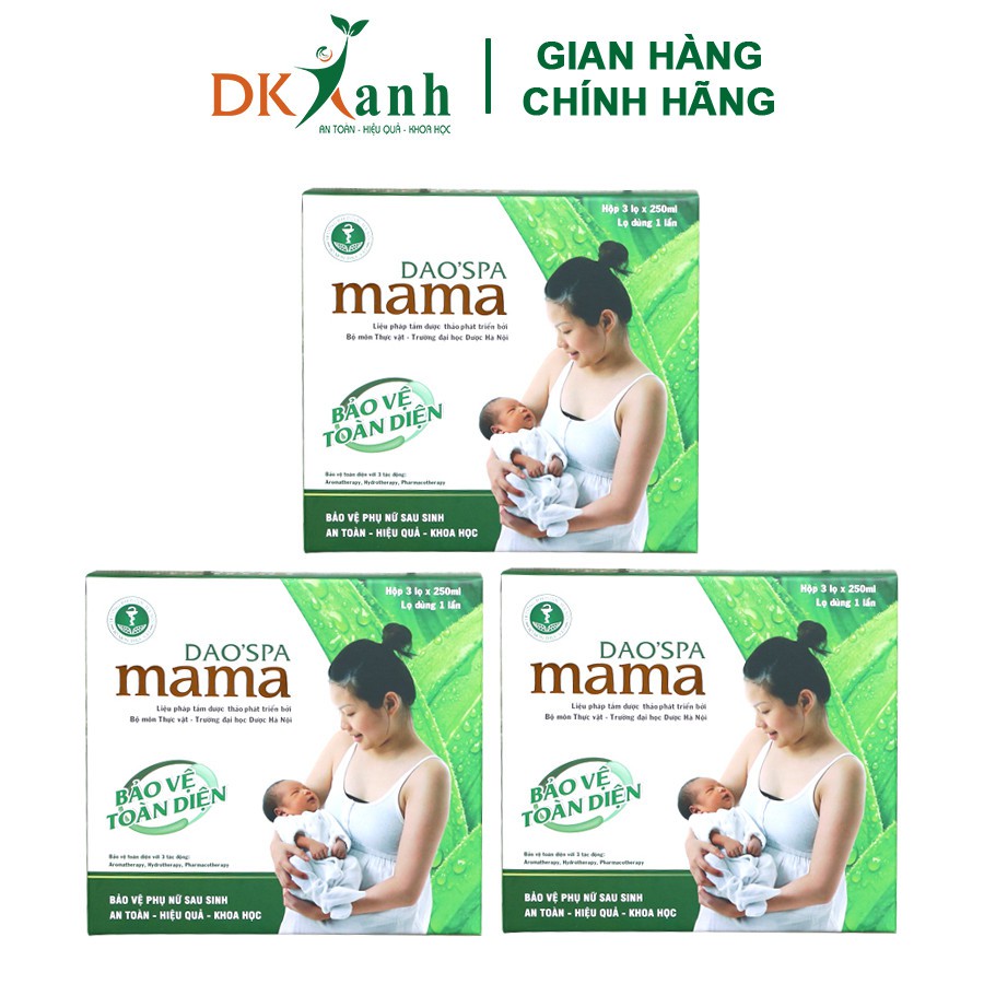 Combo 3 hộp - Nước tắm sau sinh Dao'spa Mama - DK Pharma (9 chai - dung tích 250ml/chai)