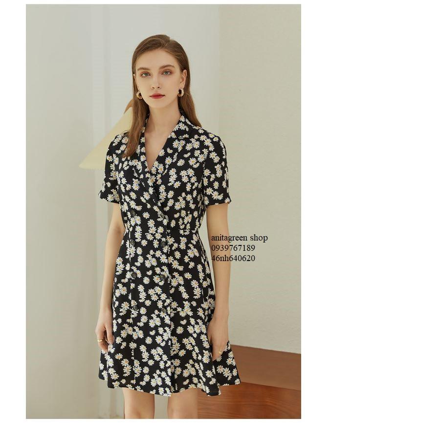 Nh640620-ĐẦM ÔM HOA CỔ VEST