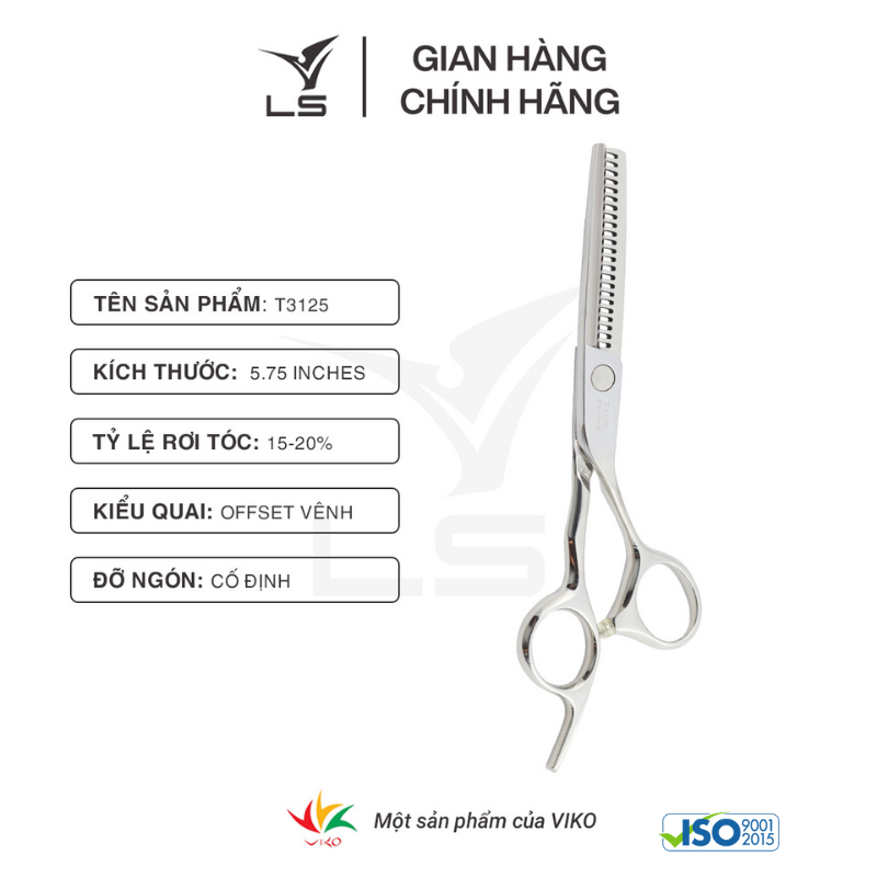 Kéo tỉa tóc LS rơi 15-20% quai offset vênh đỡ ngón cố định T3125