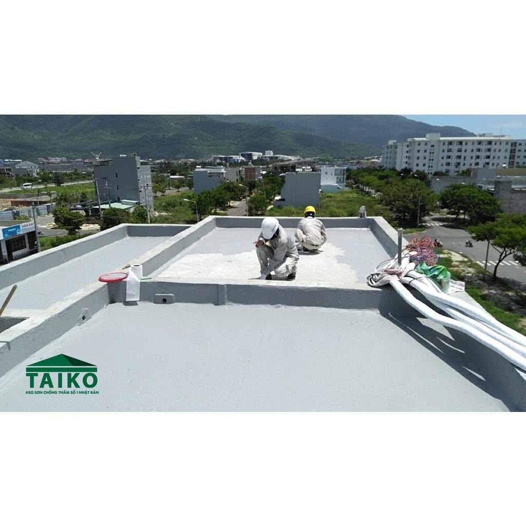 Keo Sơn Chống Thấm Sàn Mái TAIKO NITTON - Thùng 5 Lít - Tặng Kèm Vải Kết Cấu