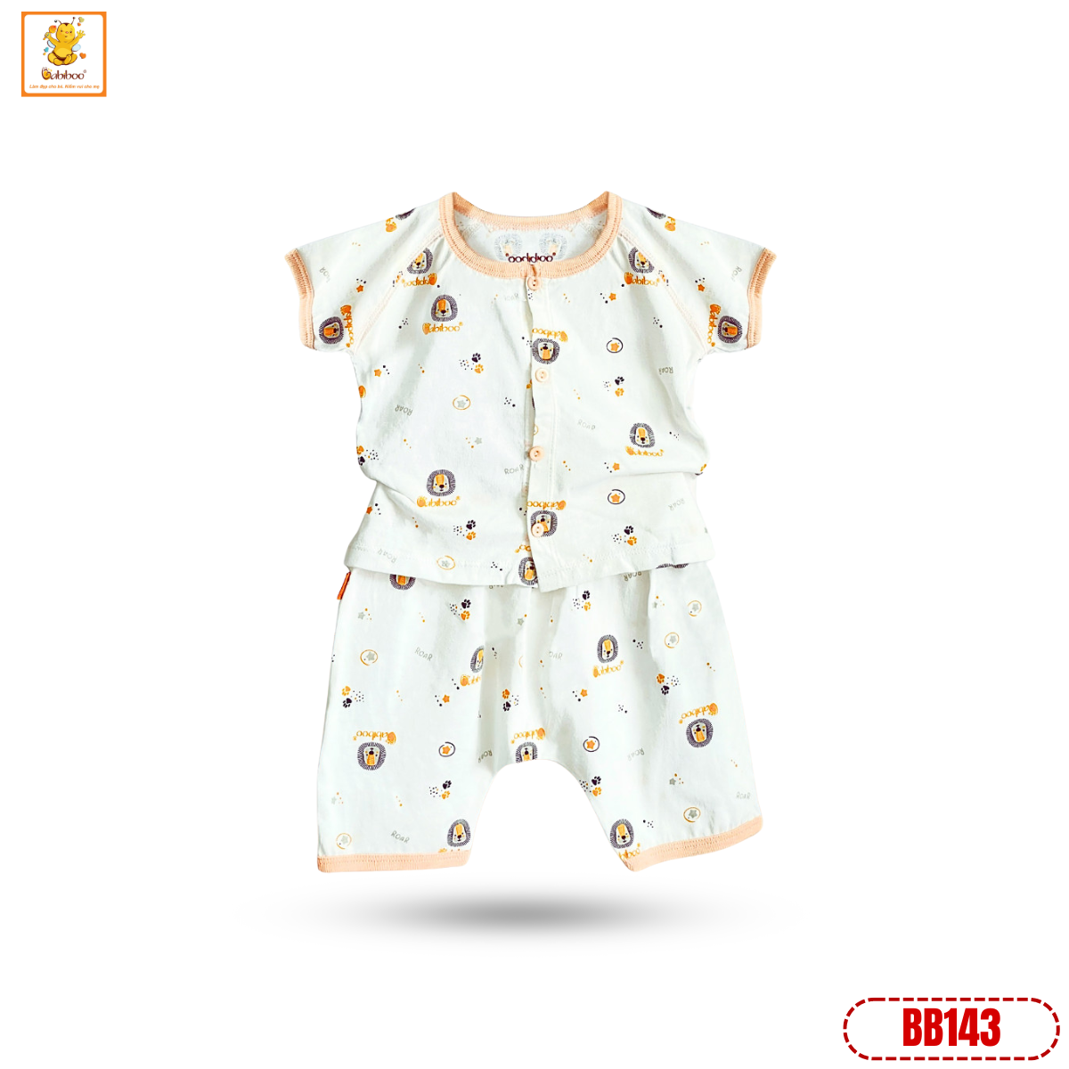 Đồ bộ bé gái Babiboo bộ sơ sinh vải cotton họa tiết xinh xắn mềm mịn- BB143