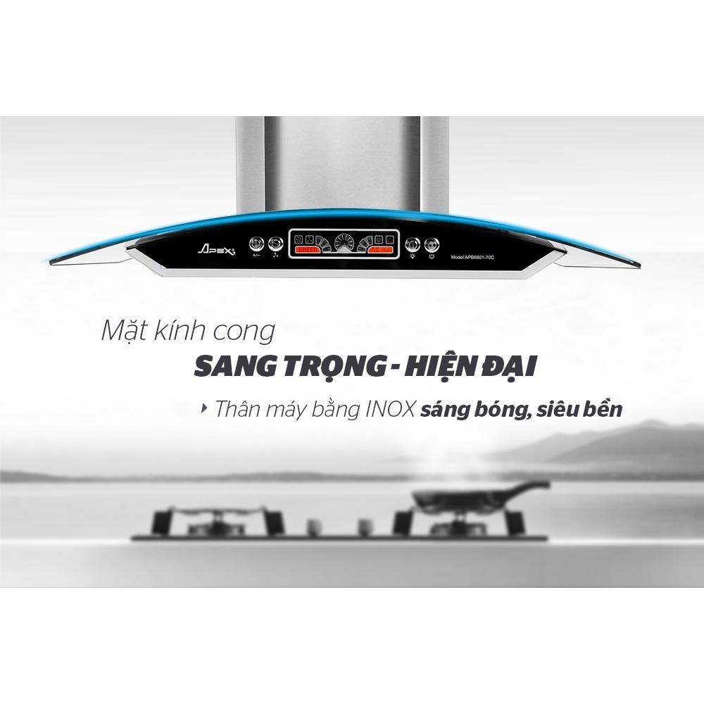 Máy hút mùi kính cong Sunhouse APEX APB6601-70C - Bảo hành 18 tháng tại nhà - Hàng chính hãng