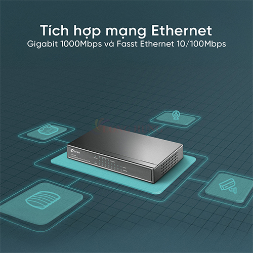 Switch TP-Link 4-Port PoE with 8-Port Gigabit Desktop TL-SG1008P - Hàng chính hãng