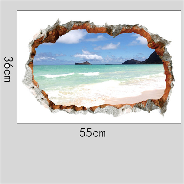 Biển Seaview - Decal 3D hình dán trang trí