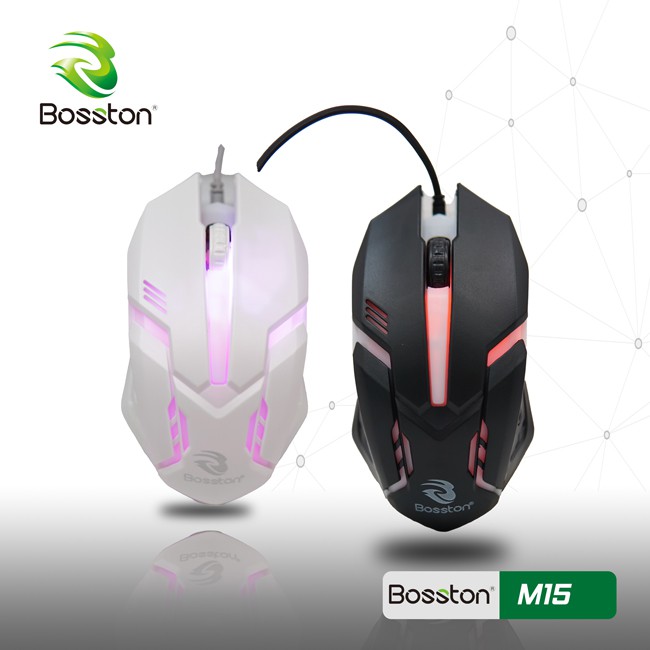 Chuột có dây USB Bosston LED M15 - Hàng chính hãng - Màu ngẫu nhiên