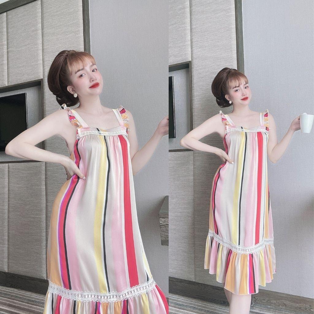 Váy ngủ sexy Bigsize ️FREE SHIP️ Đầm ngủ sexy lụa MANGO Chất Siêu Mát Dáng Siêu Xinh <70kg