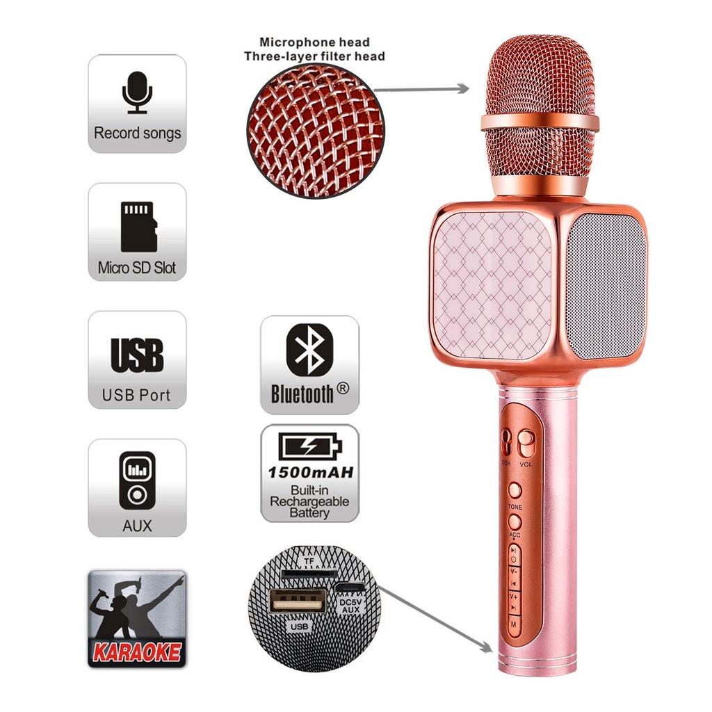 Micro karaoke G01 YS 69 kèm loa bluetooth, thu âm, lọc tiếng ồn mua ngay nhận Voucher 50.000