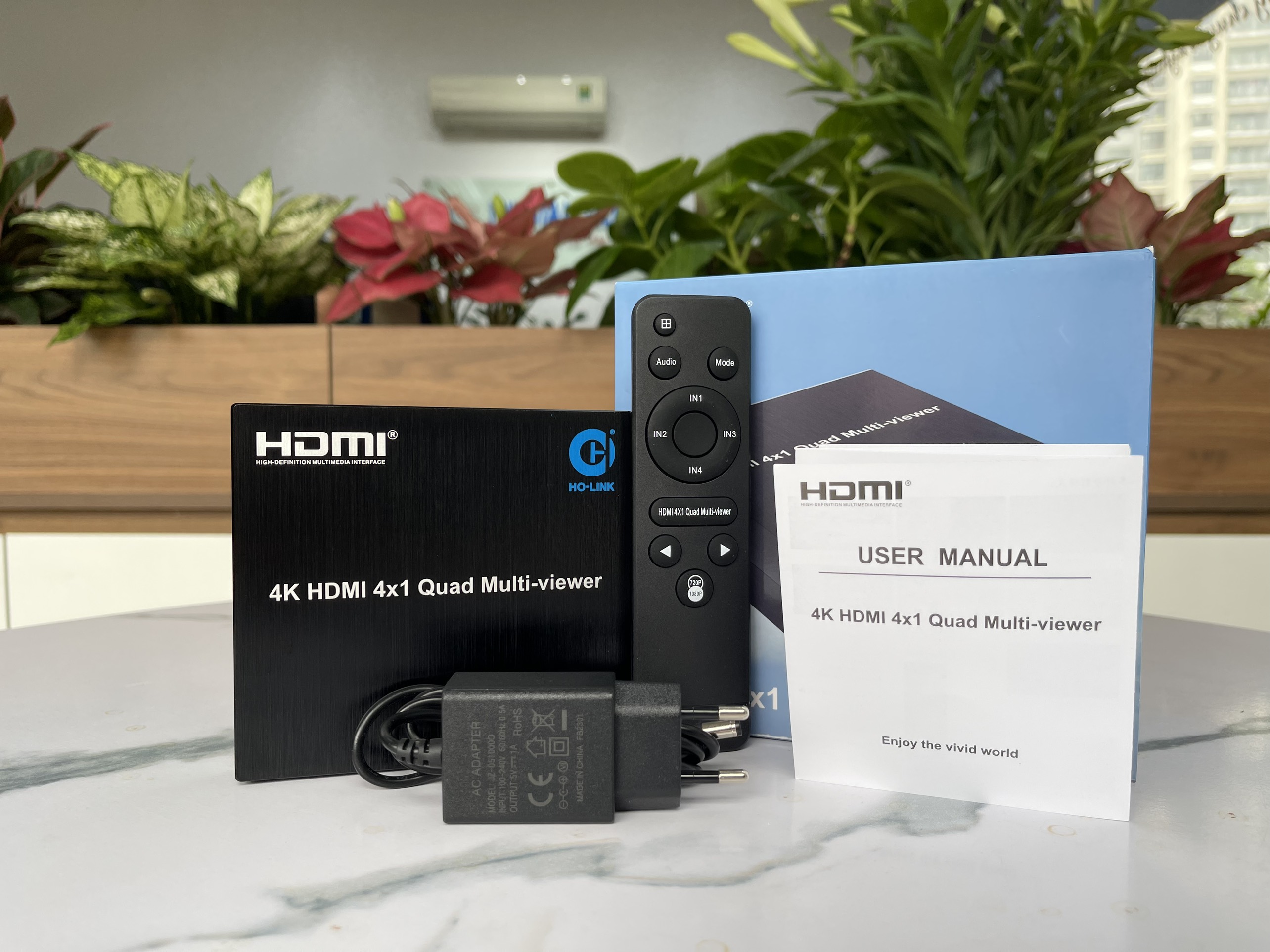 Bộ gộp HDMI 4 vào 1 ra 4K HO-LINK HL-7056A - Hàng Chính Hãng