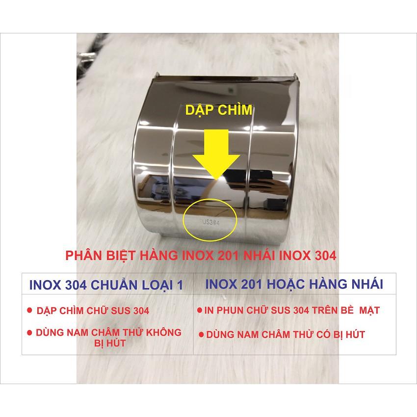Lô giấy vệ sinh hộp kín Inox 304 dày dặn
