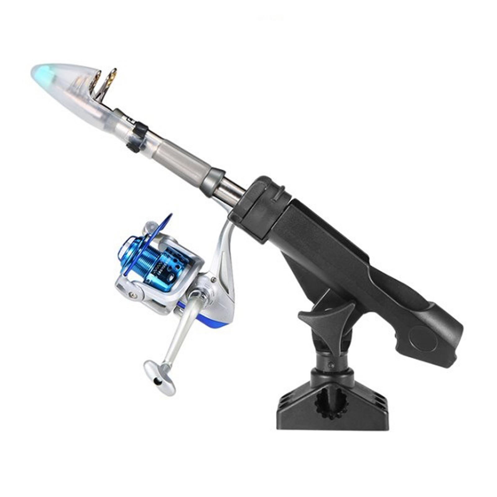 Fishing Rod Holder Adjustable Rotatable Side Rail Mount Kayak Boat Mounting with Screws