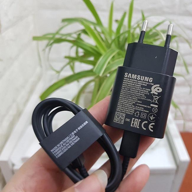 Bộ Sạc Nhanh Samsung 25W Note 10 Note 20 A71 A70 A80 A90 S20 S20+ S20 Ultra Sạc nhanh 2 đầu type C Phụ Kiện Chấn Thiên