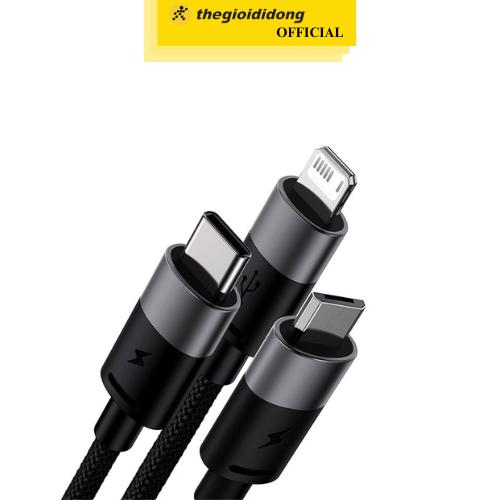 Cáp 3 đầu Lightnning Type C Micro 1.2m Baseus StarSpeed CB000030 - Hàng Chính Hãng - Hàng Chính Hãng