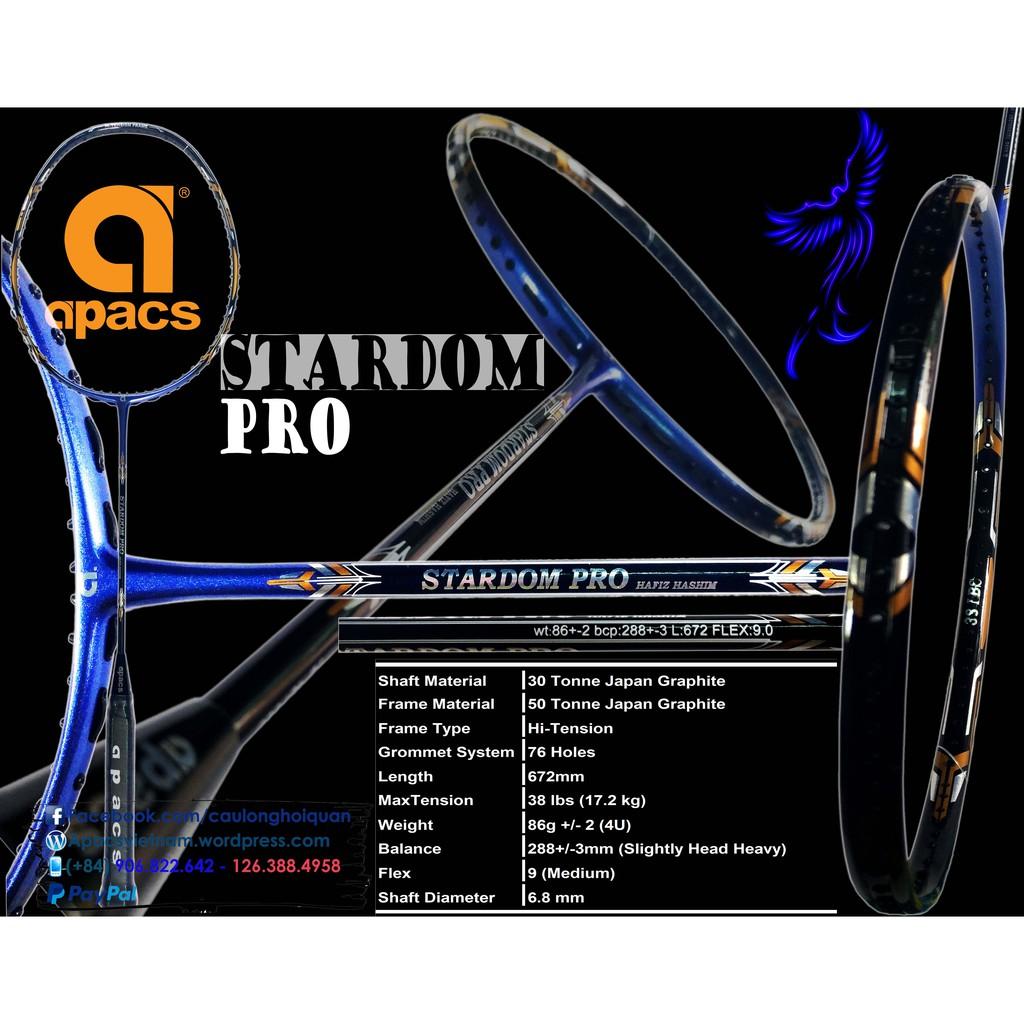 Vợt cầu lông Apacs Stardom Pro - 4U| Huyền thoại tuyển England, vợt 4U cân bằng, chất liệu cao cấp