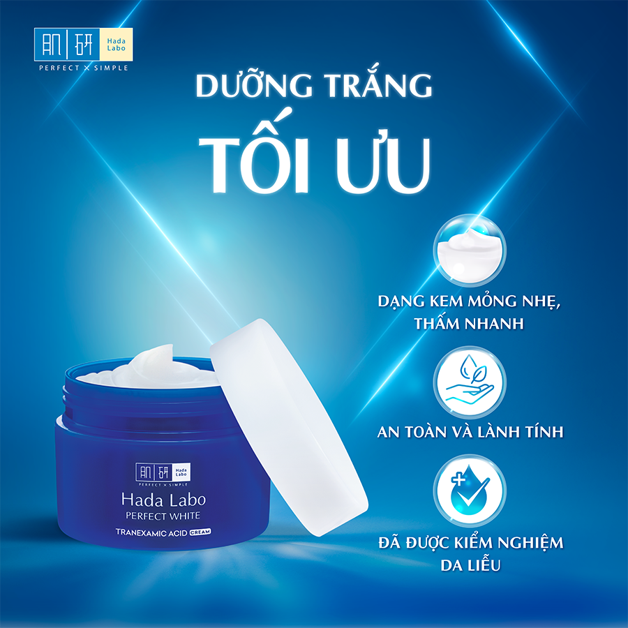 Kem Dưỡng Trắng Da Tối Ưu Hada Labo Perfect White Tranexamic Acid 1% Cream 50g