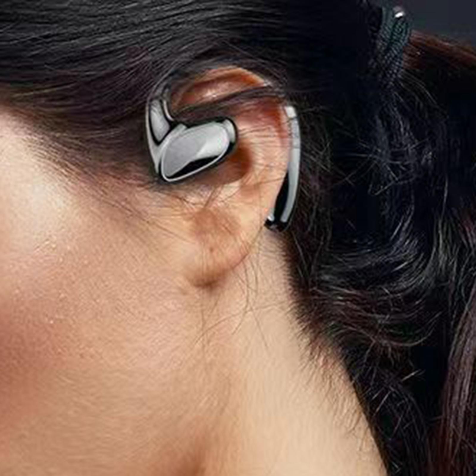 Air Conduction Bluetooth Headphones Wireless Headset Over Ear for Workout Black