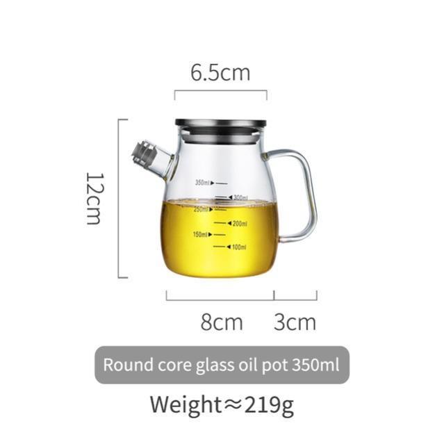 Bình đựng dầu/gia vị lỏng/nước tương giấm 550ml bằng thủy tinh chống rò rỉ