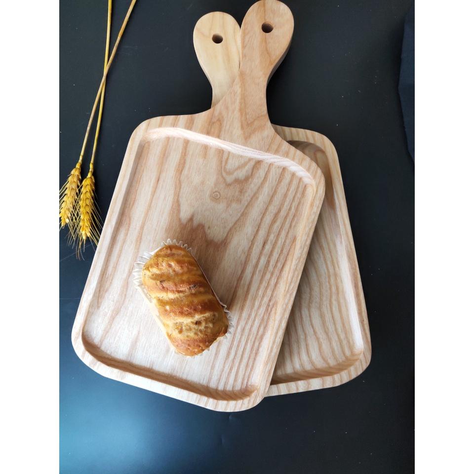 Khay Gỗ Tần Bì Vuông Cỡ Chiều Dài Tổng 40cm Làm Pizza Làm Bánh