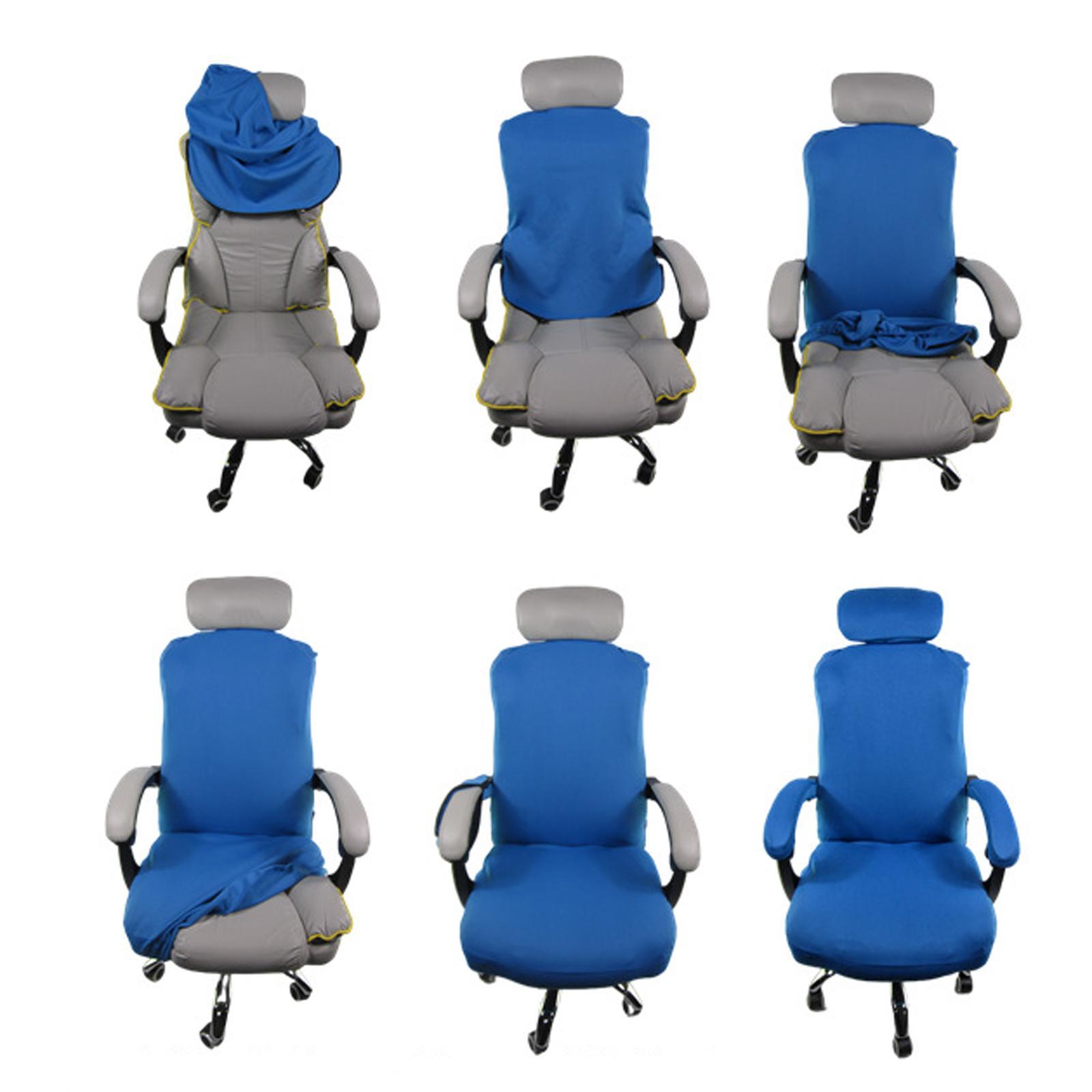 Office Armchair Cover Slipcover Soft Washable Polyester for Computer Chair Gray