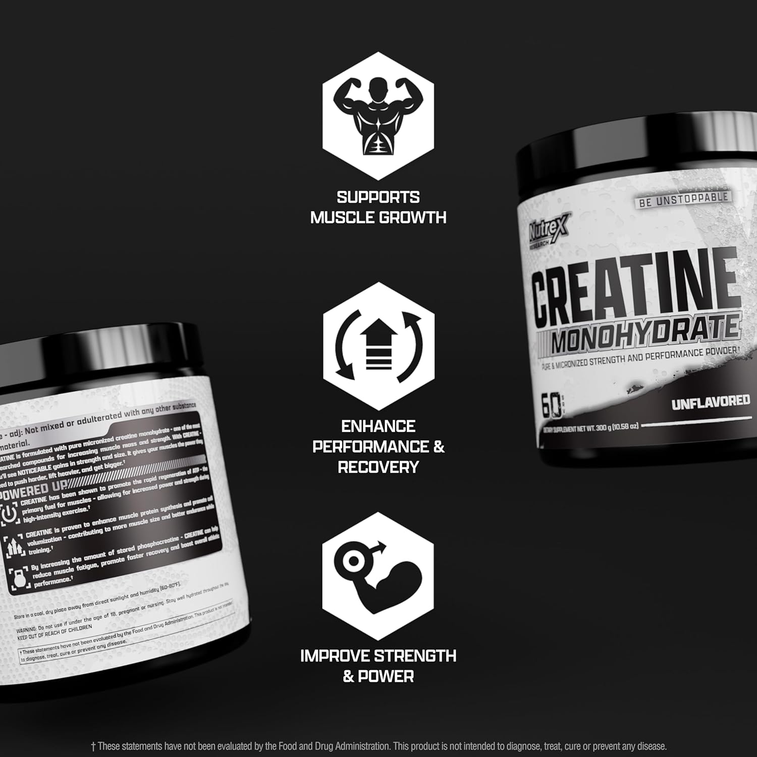 Nutrex Creatine Monohydrate Pure &amp; Micronized 300G | Hỗ Trợ Cải Thiện Hiệu Suất và Sức Mạnh