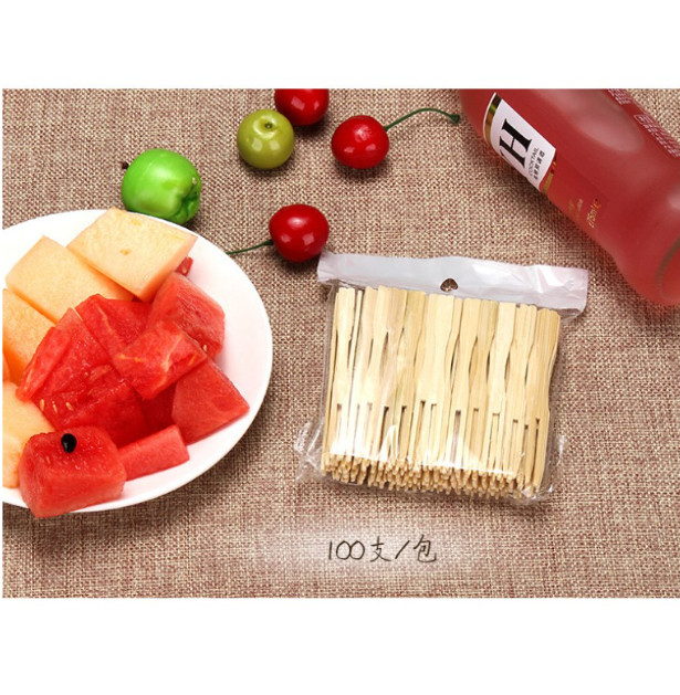 Bịch 100 ghim nĩa tre dùng 1 lần
