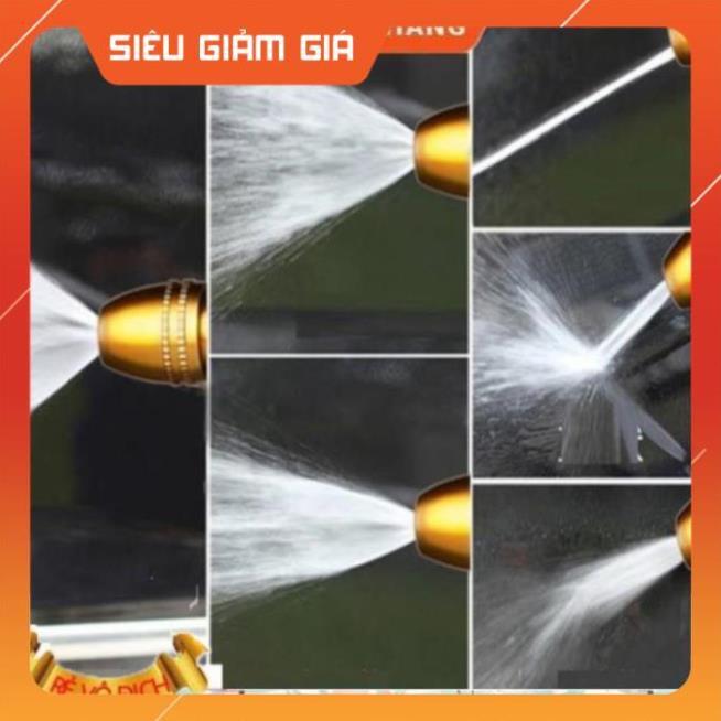 Bộ vòi xịt nước tưới cây đa năng tăng áp lực nước kèm dây tưới dạng lò xo co dãn 701-3814 loại 10m